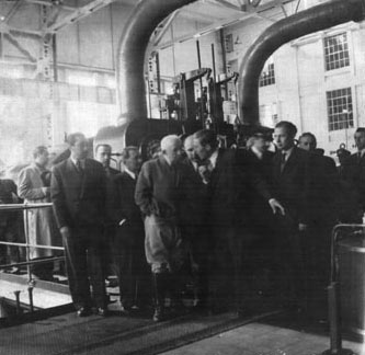 Ismet Inonu visiting Catalagzi Power Plant