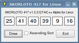 SKORLOTO v1.3.2 Pardus 2008 KDE Screenshot