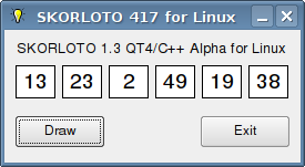 SKORLOTO v1.3.1 Pardus 2008 KDE Screenshot