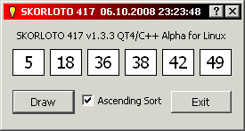 SKORLOTO v1.3.3 Windows XP Screenshot