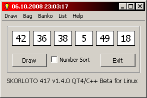 SKORLOTO v1.4.0 Windows XP Screenshot